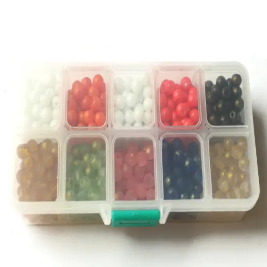 10 Colors 6mm Round Glass Mixed Color Beads Kit {4}