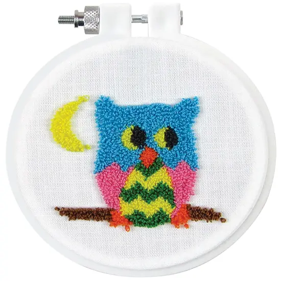 Design Works Punch Needle Kit 3.5" Round-Owl {3}