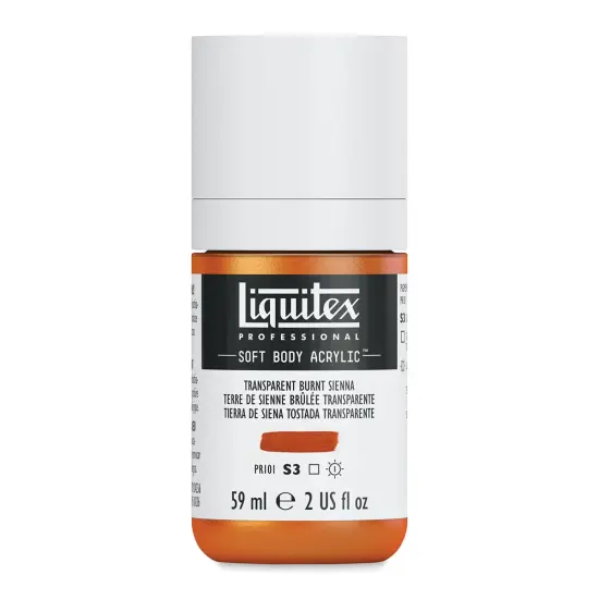 Liquitex Professional Soft Body Acrylic Paint - Transparent Burnt Sienna, 59 ml bottle {2}