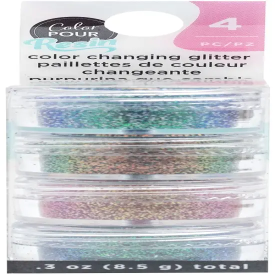 American Crafts Color Pour Resin Mix-Ins-Color Changing Glitter 4/Pkg {1}
