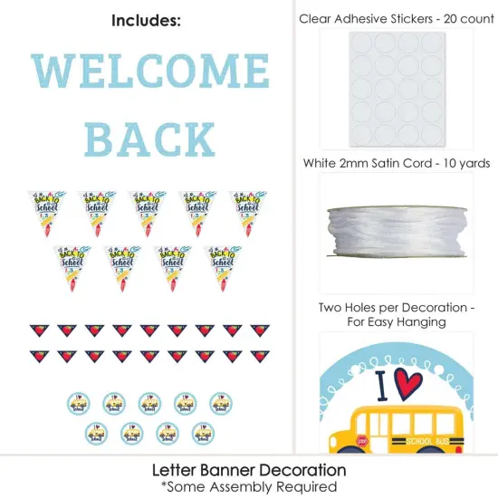 Big Dot of Happiness Back to School - First Day of School Classroom Letter Banner Decoration - 36 Banner Cutouts and Welcome Back Banner Letters {6}