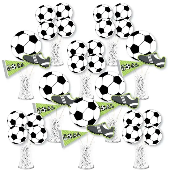 Big Dot of Happiness Goaaal - Soccer - Baby Shower or Birthday Party Centerpiece Sticks - Showstopper Table Toppers - 35 Pieces {1}