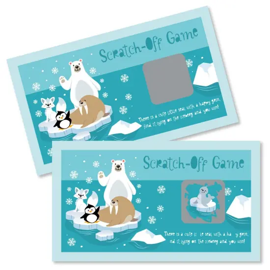 Big Dot of Happiness Arctic Polar Animals - Winter Baby Shower or Birthday Party Game Scratch Off Cards - 22 Count {1}