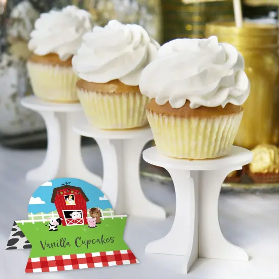 Big Dot of Happiness Farm Animals - Barnyard Baby Shower or Birthday Party Tent Buffet Card - Table Setting Name Place Cards - Set of 24 {6}