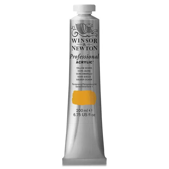 Winsor & Newton Professional Acrylics - Yellow Ochre, 200 ml tube {2}
