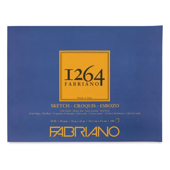 Fabriano 1264 Sketch Pad, 18" x 24", Glue Bound, 100 Sheets, Landscape {1}