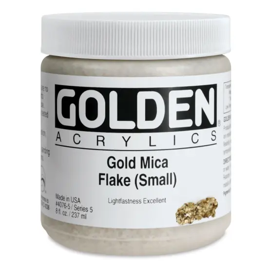 Golden Special Iridescent Acrylics - Gold Mica Flake (Small), 8 oz {1}