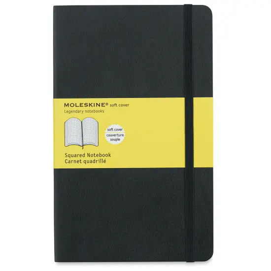 Moleskine Classic Soft Cover Notebook - Black, Gridded, 8-1/4" x 5" {1}