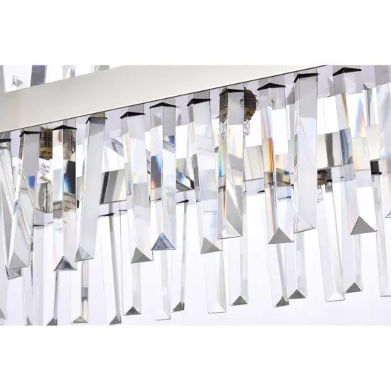 Serephina 30 inch crystal rectangle chandelier light in chrome {4}