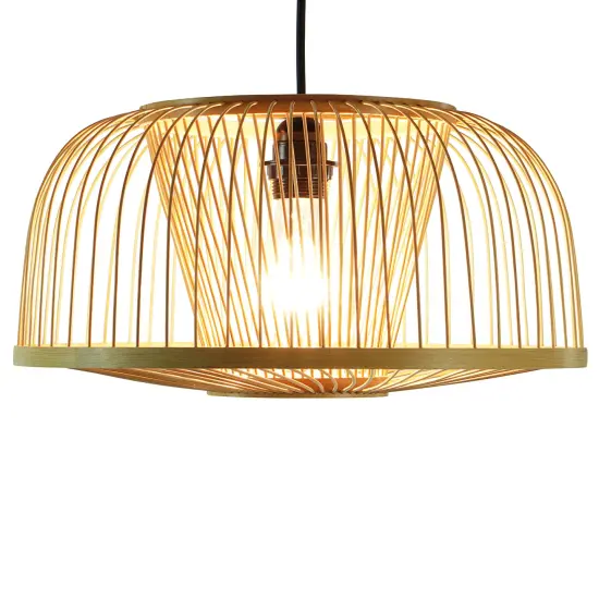 Modern Oval Bamboo Wicker Rattan Hanging Light Shade for Living Room, Dining Room, Entryway {5}
