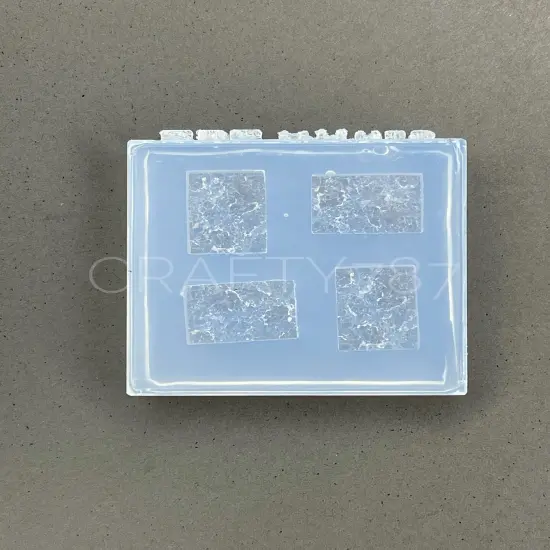 Rectangular Druzy Earring Stud Silicone Mold 10mm x 14mm( B10) {3}