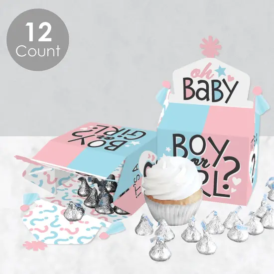 Big Dot of Happiness Baby Gender Reveal - Treat Box Party Favors - Team Boy or Girl Party Goodie Gable Boxes - Set of 12 {4}