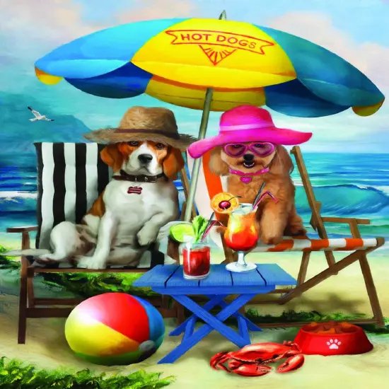 Sunsout Beach Dogs 300 pc Jigsaw Puzzle 28884 {1}