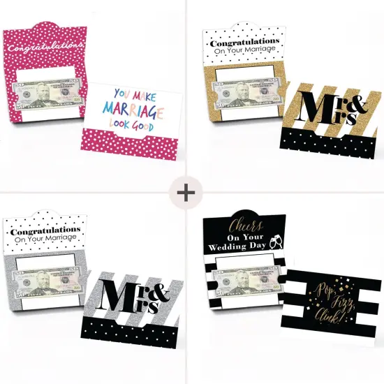 Big Dot of Happiness Assorted Wedding Cards - Wedding Money and Gift Card Holders - Set of 8 {3}