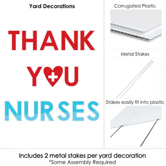 Big Dot of Happiness Thank You Nurses - Yard Sign Outdoor Lawn Decorations - Nurse Appreciation Week Yard Signs - Thank You Nurses {6}