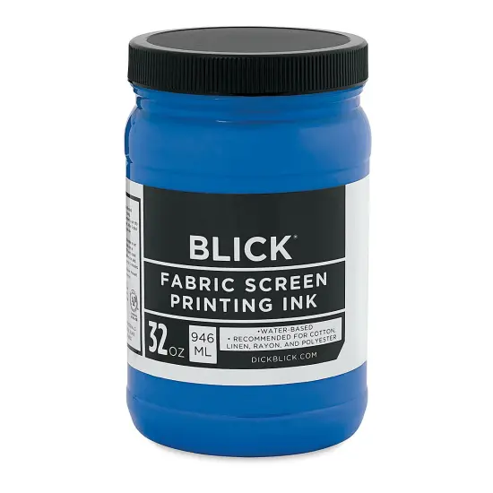 Blick Water-Base Acrylic Textile Screen Printing Ink - Blue, Quart {2}