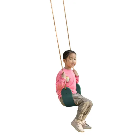 Outdoor Playground Kids Heavy Duty Swing Seat, EVA Belt Swing with Rope for All Ages Green {5}