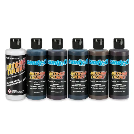 Createx Candy2O Auto Air Color - Warm Colors, Set of 6, 4 oz {1}