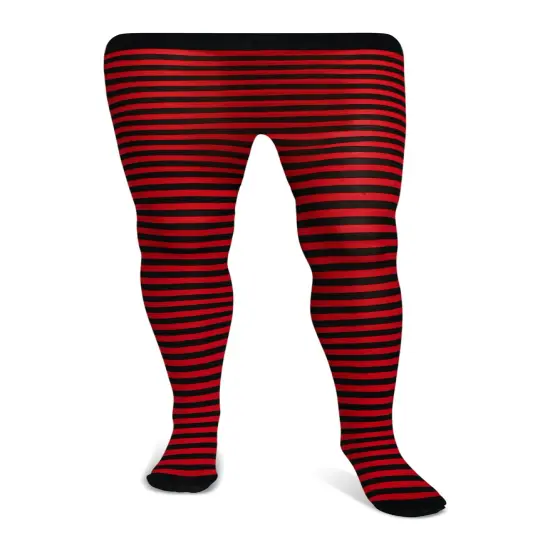 Black and Red Tights - Striped Nylon Stretch Pantyhose Stocking Accessories for Every Day Attire and Costumes for Teens and Children {1}