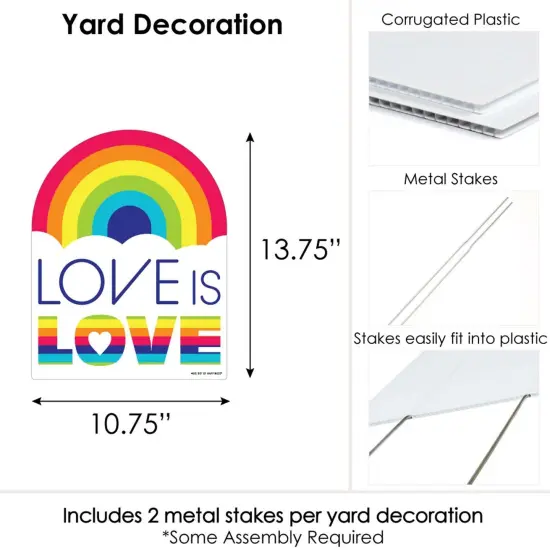 Big Dot of Happiness Love is Love - Pride - Outdoor Lawn Sign - Rainbow Party Yard Sign - 1 Piece {7}