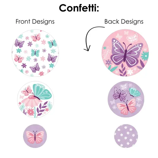Big Dot of Happiness Beautiful Butterfly - Floral Baby Shower or Birthday Party Decor and Confetti - Terrific Table Centerpiece Kit - Set of 30 {7}