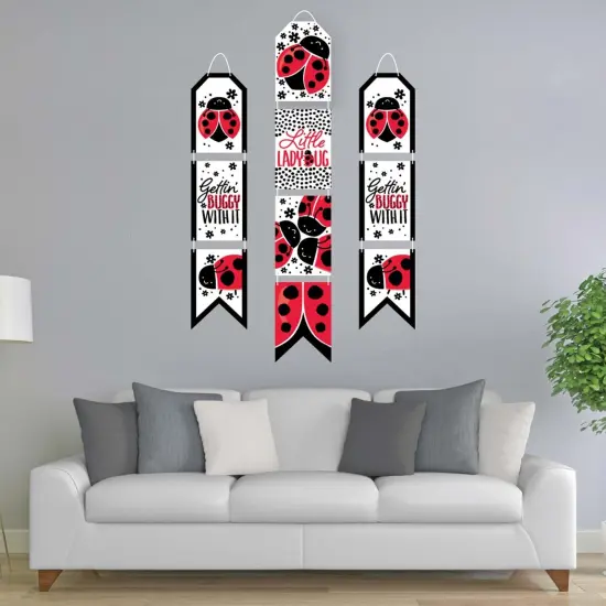 Big Dot of Happiness Happy Little Ladybug - Hanging Vertical Paper Door Banners - Party Wall Decoration Kit - Indoor Door Decor {3}