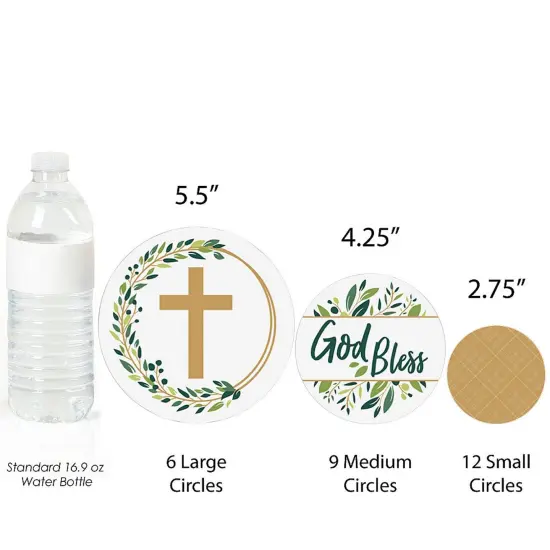 Big Dot of Happiness Elegant Cross - Religious Party Giant Circle Confetti - Party Decorations - Large Confetti 27 Count {4}