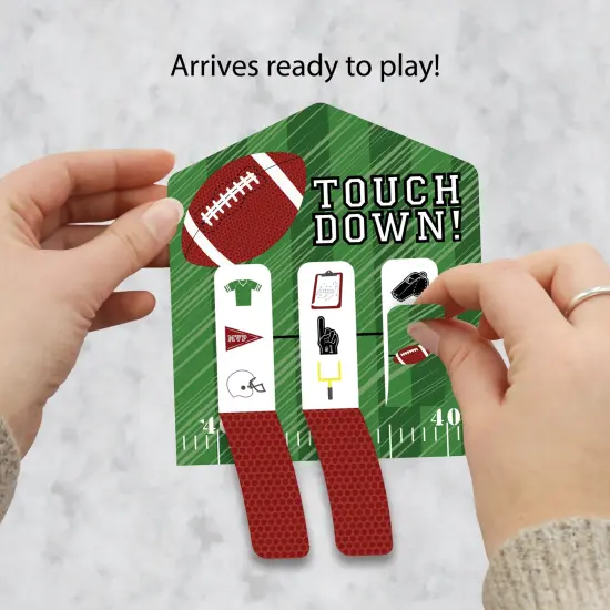 Big Dot of Happiness End Zone - Football - Baby Shower or Birthday Party Game Pickle Cards - Pull Tabs 3-in-a-Row - Set of 12 {4}