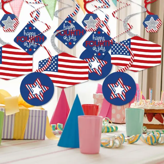Big Dot of Happiness 4th of July - Independence Day Hanging Decor - Party Decoration Swirls - Set of 40 {3}