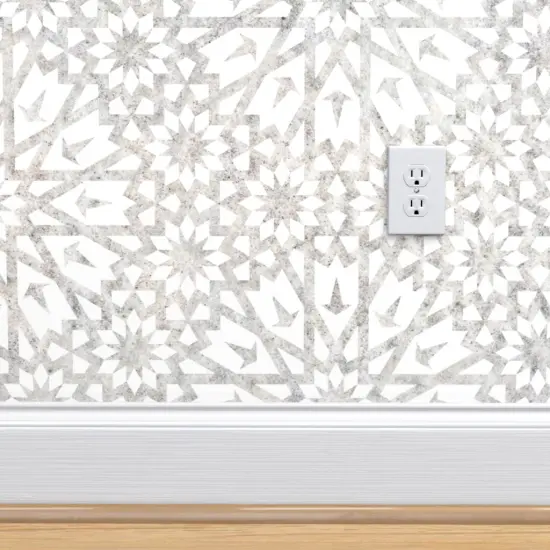 Pre-Pasted Wallpaper 2FT Wide Moroccan Sand Tiles Geometric Home Decor Painted Bohemian Boho Style Custom Pre-pasted Wallpaper by Spoonflower {4}