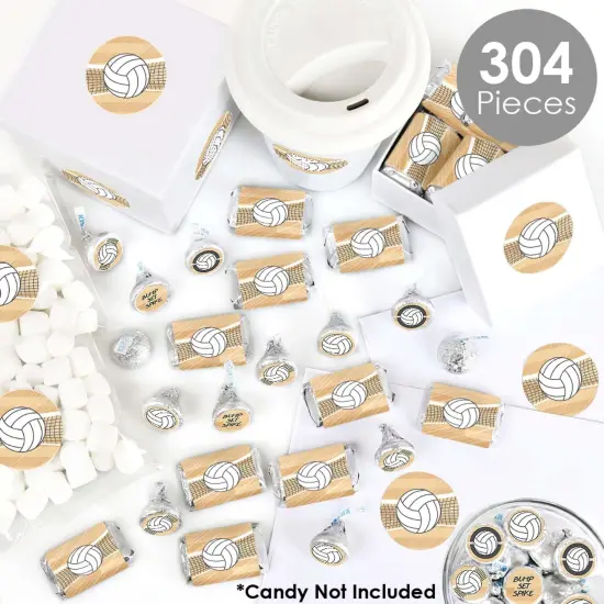 Big Dot of Happiness Bump, Set, Spike - Volleyball - Baby Shower or Birthday Party Candy Favor Sticker Kit - 304 Pieces {3}