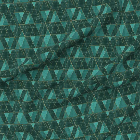Various Fabrics by the Yard or Fat Quarter Geometric Modern Triangles Abstract Blue Green Gold Boho Glam Custom Printed Fabric by Spoonflower {6}