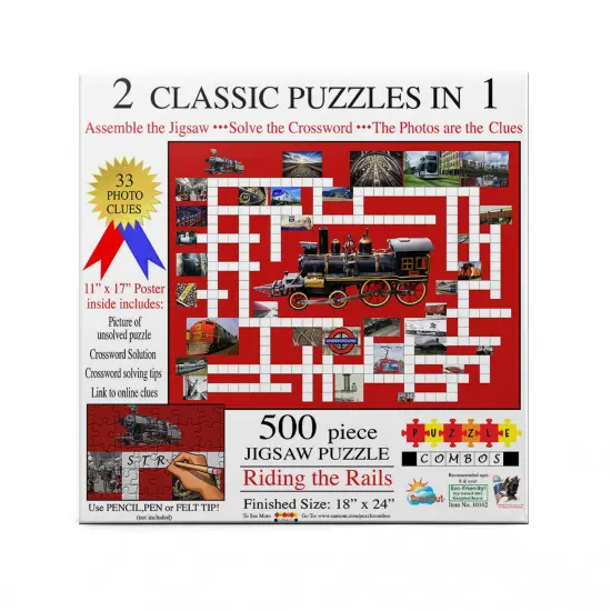 Sunsout Riding the Rails 500 pc Puzzle Combo Jigsaw Puzzle 10162 {4}