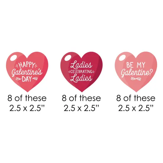 Big Dot of Happiness Happy Galentine's Day - DIY Shaped Valentine's Day Party Cut-Outs - 24 Count {3}