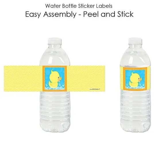 Big Dot of Happiness Ducky Duck - Baby Shower or Birthday Party Water Bottle Sticker Labels - Set of 20 {3}