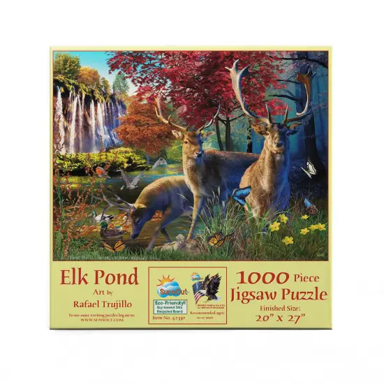 Sunsout Elk Pond 1000 pc Jigsaw Puzzle 42330 {4}