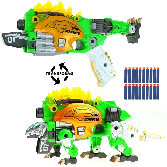 Big Mo's Toys Kids Gun - Soft Foam Bullet Kid Gift Dinosaur Transforms Shot Gun - 1 Gun and 20 Bullets {1}