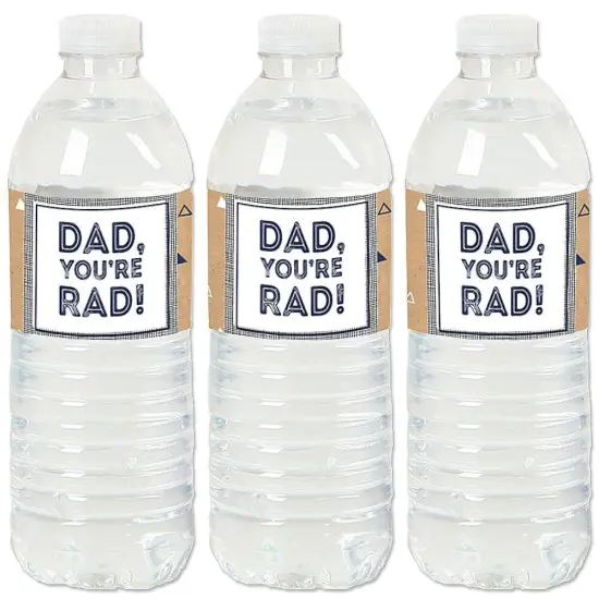 Big Dot of Happiness My Dad is Rad - Father's Day Water Bottle Sticker Labels - Set of 20 {1}