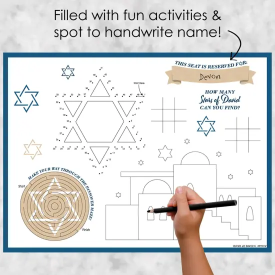 Big Dot of Happiness Happy Passover - Paper Pesach Party Coloring Sheets - Activity Placemats - Set of 16 {3}