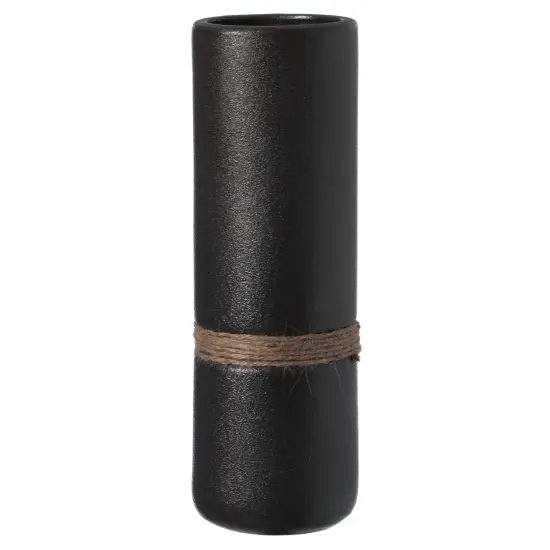 Decorative Modern Ceramic Cylinder Shape Table Vase Flower Holder with Rope {3}