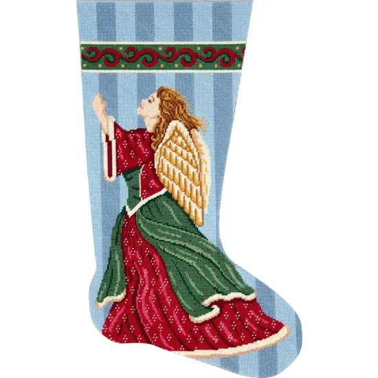 Alice Peterson Home Creations Holiday Edition Needlepoint Stocking Kit- Angel in Praise- Large, Deluxe Size {1}