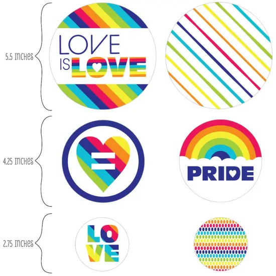 Big Dot of Happiness Love is Love - Pride - Rainbow Party Giant Circle Confetti - Party Decorations - Large Confetti 27 Count {3}