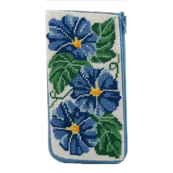 Eyeglass Case - Morning Glories - Needlepoint Kit Multicolor {1}