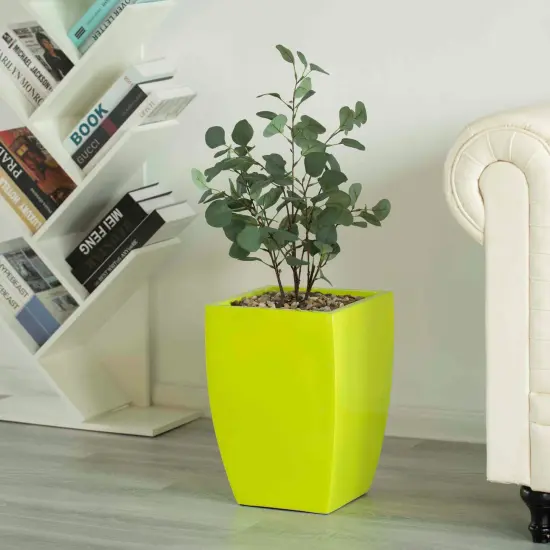 Indoor Decorative Square Planter With Wooden Stand Green {5}