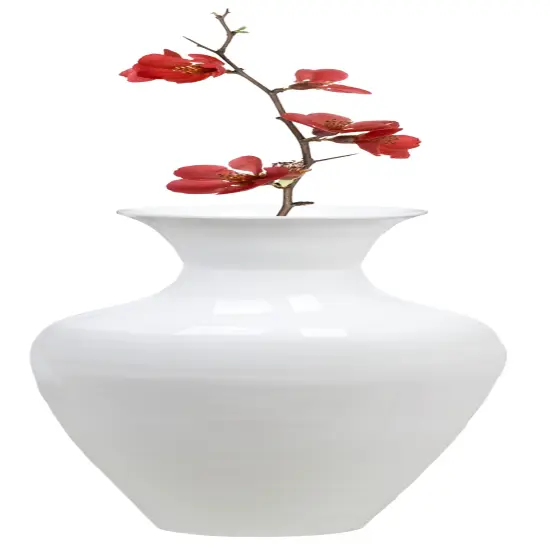 Uniquewise Tall Floor Vase, 37 Inch Bamboo Vase, Modern Vase for Dining, Living Room, Entryway, Large Flower Holder, Classic Floor Vase for Home Decor White {8}