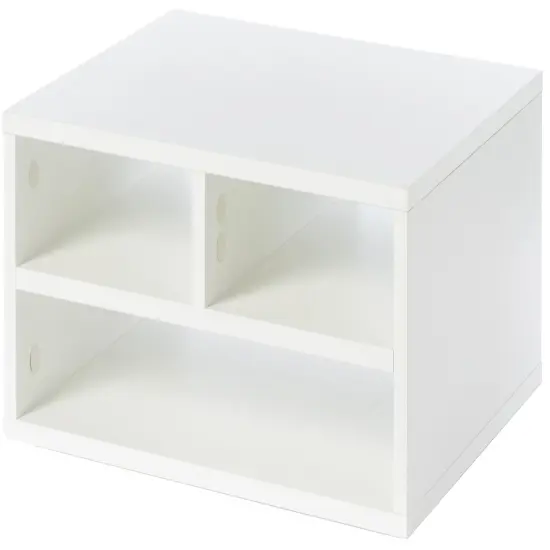 Printer Stand Shelf Wood Office Desktop Compartment Organizer White {4}