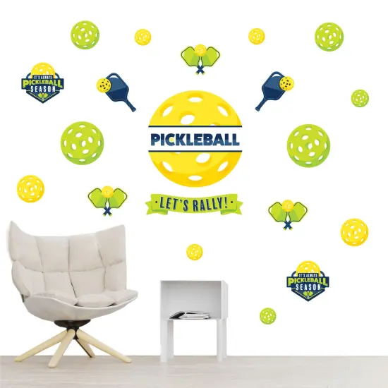 Big Dot of Happiness Let&rsquo;s Rally - Pickleball - Peel and Stick Sports Decor Vinyl Wall Art Stickers - Wall Decals - Set of 20 {1}