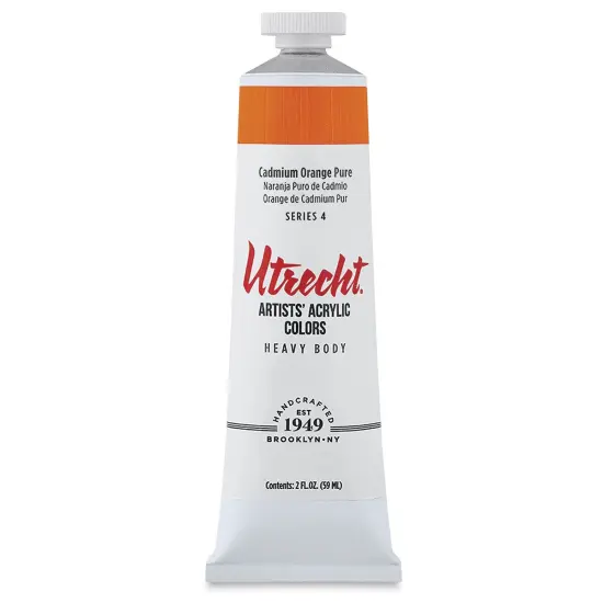 Utrecht Artists' Acrylic Paint - Cadmium Orange, 2 oz tube {2}