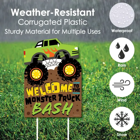 Big Dot of Happiness Smash and Crash - Monster Truck - Party Decorations - Boy Birthday Party Welcome Yard Sign {4}