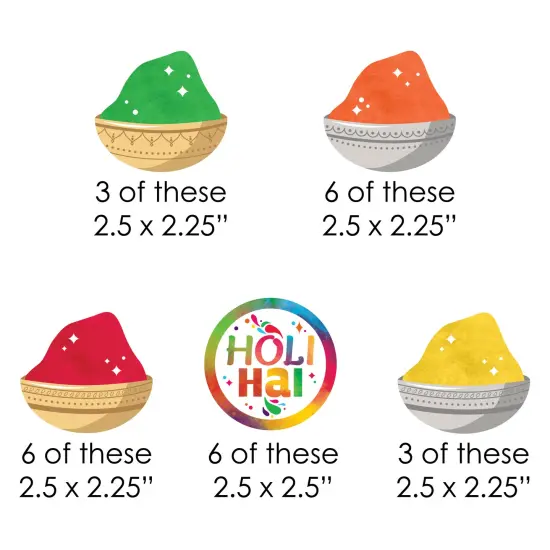 Big Dot of Happiness Holi Hai - DIY Shaped Festival of Colors Party Cut-Outs - 24 Count {3}